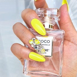 Summer sniper (lemon, pink, blue) handmade nail tips - Ballerina L (+3,000) / 여름저격(레몬, 핑크, 블루) 수제네일팁 - 발레리나L(+3,000)