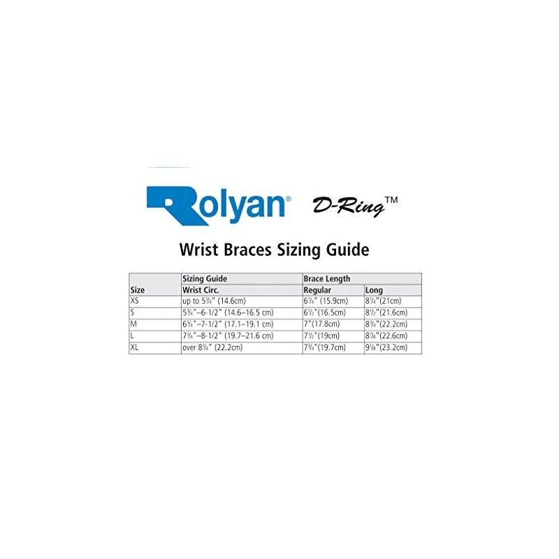 Rolyan 65926 D-Ring Right Wrist Brace, Size Small Fits Wrists