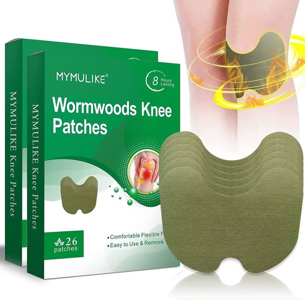 MYMULIKE 52 Count Knee Patches, Warming Herbal Patches for 8H