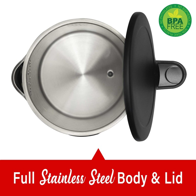 Brentwood 1100W 1.7L Cordless Cool Touch Digital Kettle with Stainless