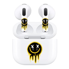 RockMax for AirPods 3rd Generation Decal Sticker, Neat Emoticon AirPod Skins for Airbuds and Charging Case, Durable Wrap, Easy to Apply, for Teens and Adults