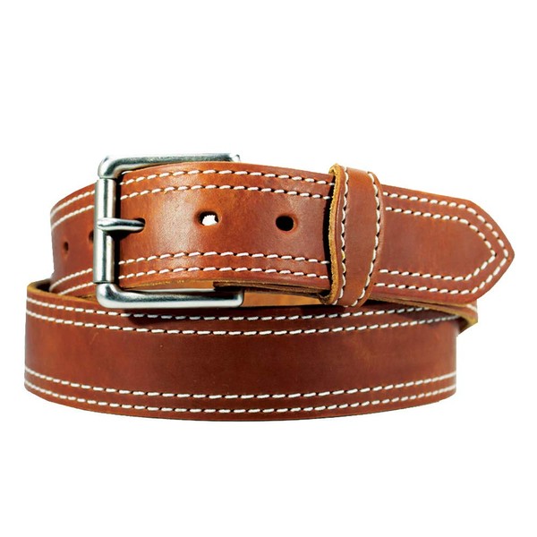 Yourtack Men's Harness Leather Work Belt, 1 1/2" double stitched.