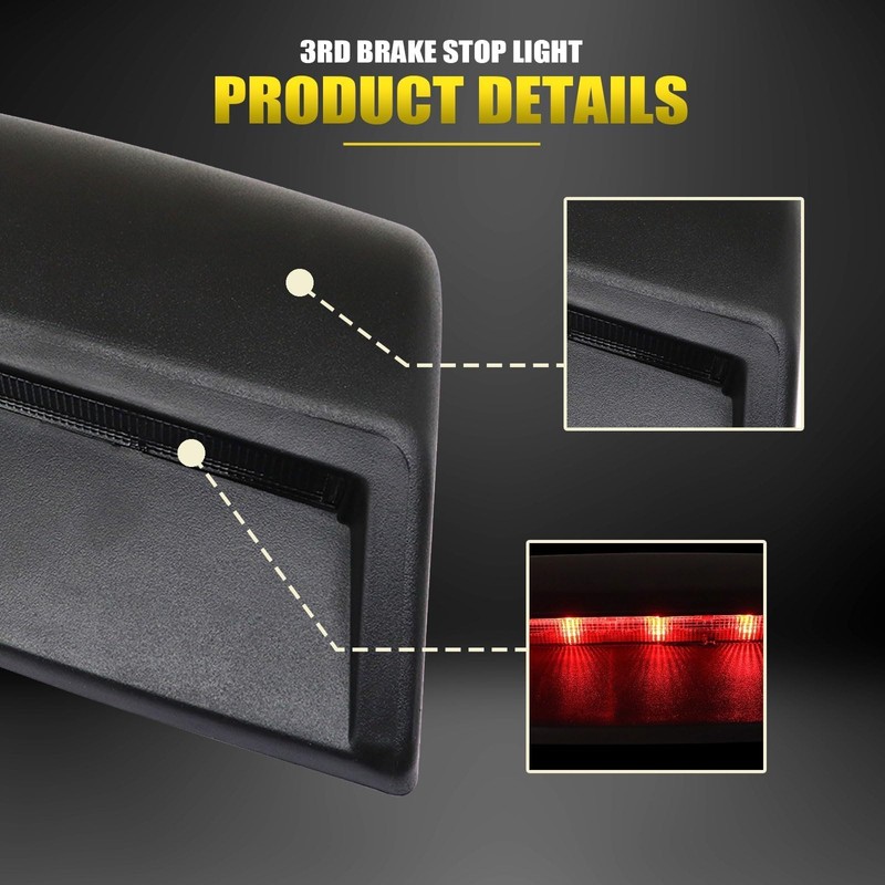 SecosAutoparts 3rd Third Brake Light, High Light Brake Tail Lamp