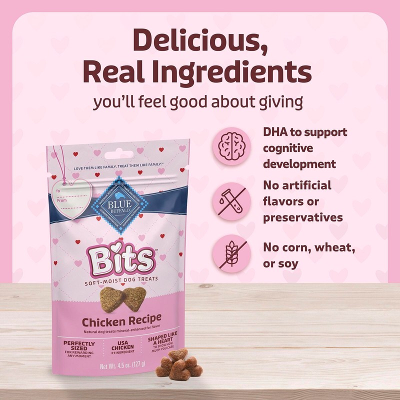 Blue Buffalo Bits Soft & Chewy Natural Dog Treats, Bite-Sized