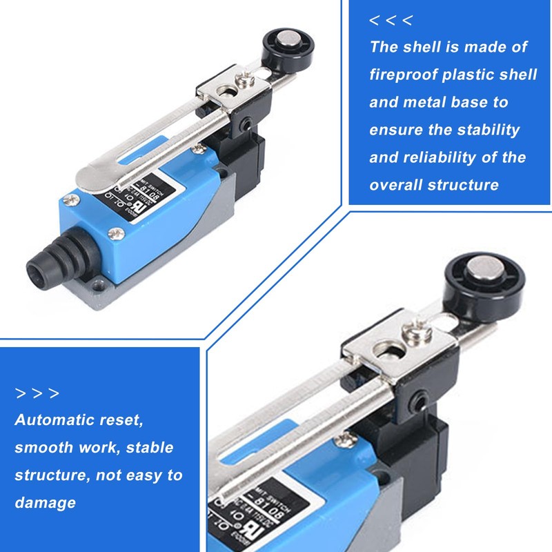 Set of 4 Adjustable Limit Switches: Lever Limit Switch 1NC