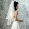 DEEDOCHY Wedding Veil,Bridal Veil,Veils for Women Wedding,2 Tiers White Bridal