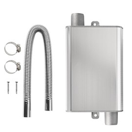 Inscrip Exhaust Muffler Set, 24mm Exhaust Muffler, Upgraded Silencer with Exhaust Hose and 2 Clips for Generator, Stainless Steel Exhaust Pipe for Air Diesel Hose Heater (60cm)
