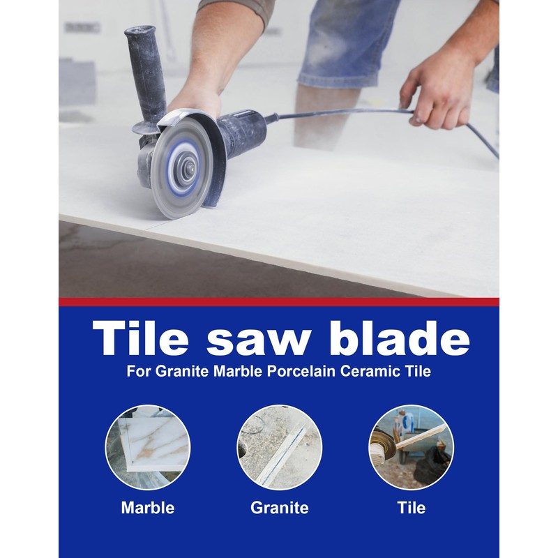OSTEK 3Pcs Super Thin 4.5" Turbo Porcelain Tile Blade,Diamond Tile