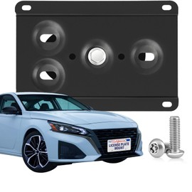 Heavy Duty Front License Plate Frame Compatible with Nissan Altima 6th gen L34,Maxima 8th gen A36,Sentra 8th gen B18,Versa 2nd gen N18,Z RZ34, No Drill Grille Mount, Anti-Theft License Plate Holder