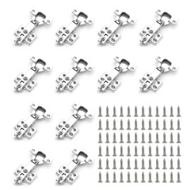 12 PCS Soft Close Cabinet Hinges, Kitchen Cupboard Hinges, Cold Rolling Door Hinge Cupboard Hinges with Screws, Soft Close Hinges for Bathroom Bedroom