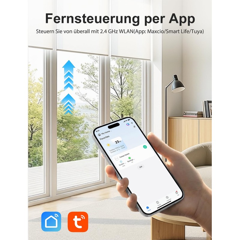 Maxcio WLAN Touch Roller Shutter Switch for Smart Home with