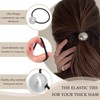 HIFANMM 3PCS Metal Hair Ties for Women Girls, Rose Gold