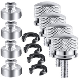 8 PCS Fender Seat Nut Kit, 1/4-20 Thread Seat Bolt Screw Nut Kit, Easy Replacement, Compatible with Harley-Davidson Sportster Touring Softail Dyna (Silver)