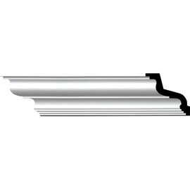 Endurathane Gorleen Crown Moulding, 3 7/8"H x 3 7/8"P x 5 1/2"F x 94 1/2"L, Factory Primed