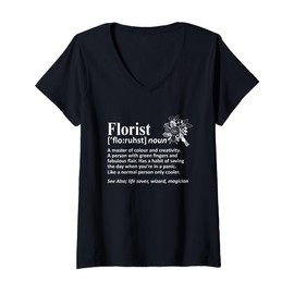 Womens Florist Definition Flower Arranger Florist Appreciation Day V-Neck T-Shirt