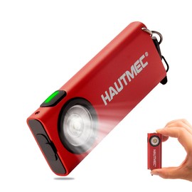HAUTMEC Mini Flat Flashlight Rechargeable EDC 400LM Pocket Magnetic Flashlight Base & Clip Type-C Charging Keychain Slim Led Flashlight for Outdoor, Car Repairing, Camping, Portable Work Light