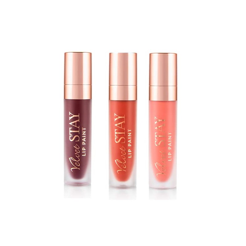Set de labiales Velvet Stay Beauty Creations Berrys 3 tonos