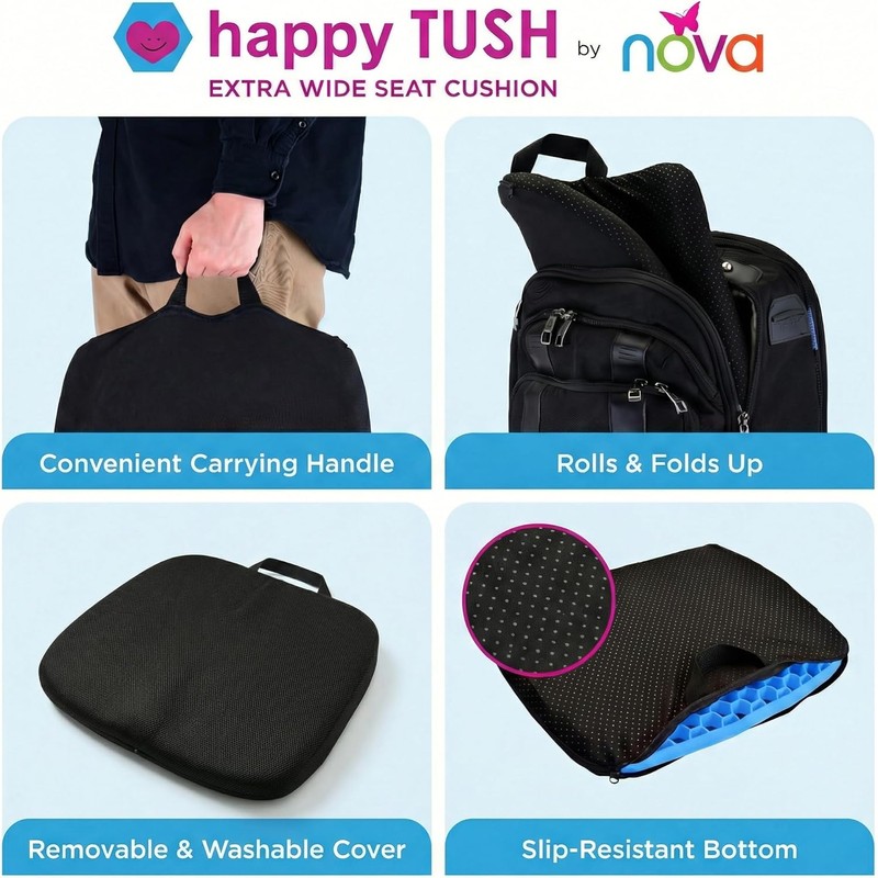 NOVA Extra Wide Cooling Gel Seat Cushion 17” x 18”