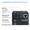 Lynxcel Gigabit Multi Mode Fiber Media Converter, 10/100/1000Base-TX to 1000Base-SX