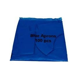 100 Disposable Aprons for Adults BLUE Waterproof Apron Pack - Plastic Aprons Medical Virus Protection - PPE Aprons Disposable - Throw Away Single Use Aprons