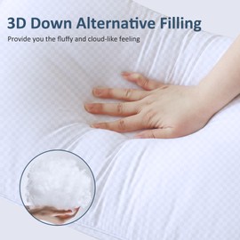 Carasylvia Bed Pillows for Sleeping - Pillows Standard Size Set of 4, Soft Hotel Pillows with Down Alternative Filling for Side, Back & Stomach Sleepers, Fluffy Pillows for Bed (2 White & 2 Grey)