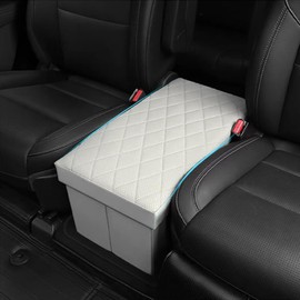 JIEREPU Seat Aisle Storage Box for Ford Explorer 6-Passenger Models – Organizer Rear Seats Passage – Foldable, Easy Installation, for Ford Explorer ST XLT Accessories 2020 to 2025 (White)