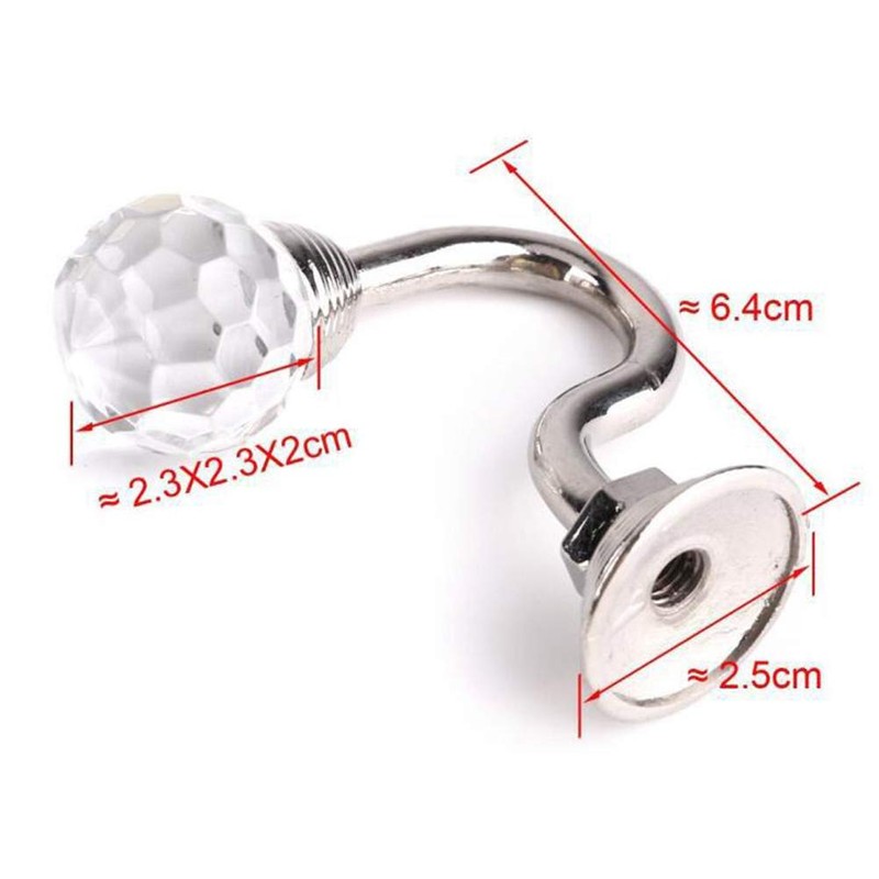 IMIKEYA 4 Pcs Clear Crystal Curtain Rope Holdbacks Wall Mounted