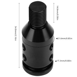 Shift Knob Gear Knob Adapter Thread, Gear Shifter Universal Car Gear Knob Adapter Universal for Threadless Gear Lever 12 x 1.25 Universal (Black)