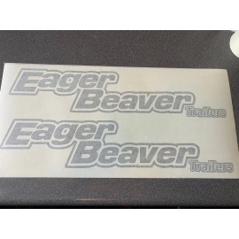 Eager Beaver Trailers Replacement Stickers 24”(Set Of 2) Black Decals Logo Vinyl