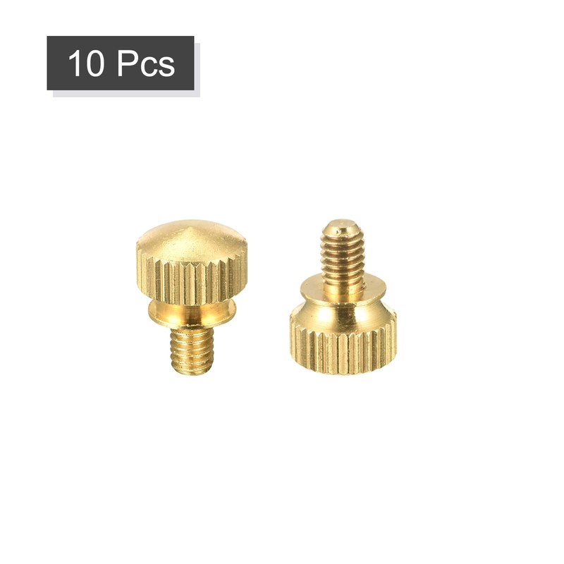 sourcing map Pack of 10 Knurled Screws M4 x 6