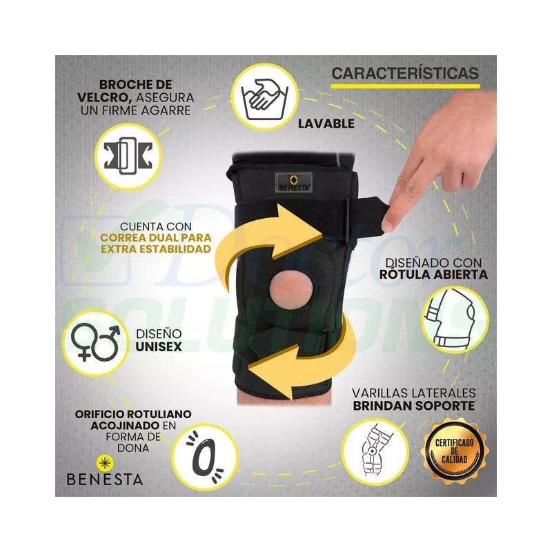 Benesta Rodillera Mecánica De Neopreno Benesta Color Negro