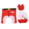 3Pcs Santa Toilet Seat Cover Rug Water And Tank Cover