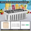 Dyna-Living Commercial Popsicle Molds 20PCS Flat Heads with Double-slot Stainless