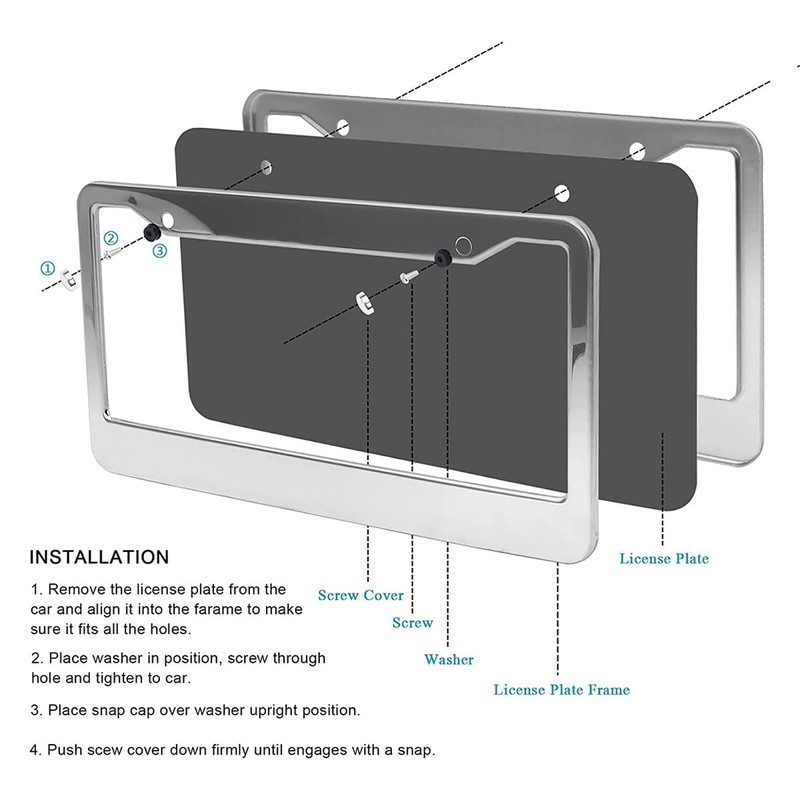2 Pack License Plate Frames for U.S. Army Retired, Universal