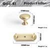 Goo-Ki 6 Pack Brushed Brass Cabinet Knobs with Backplate Zinc