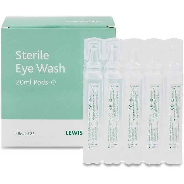 Lewis-Plast Premium 20ml Saline Eye Wash Pods Box of 25