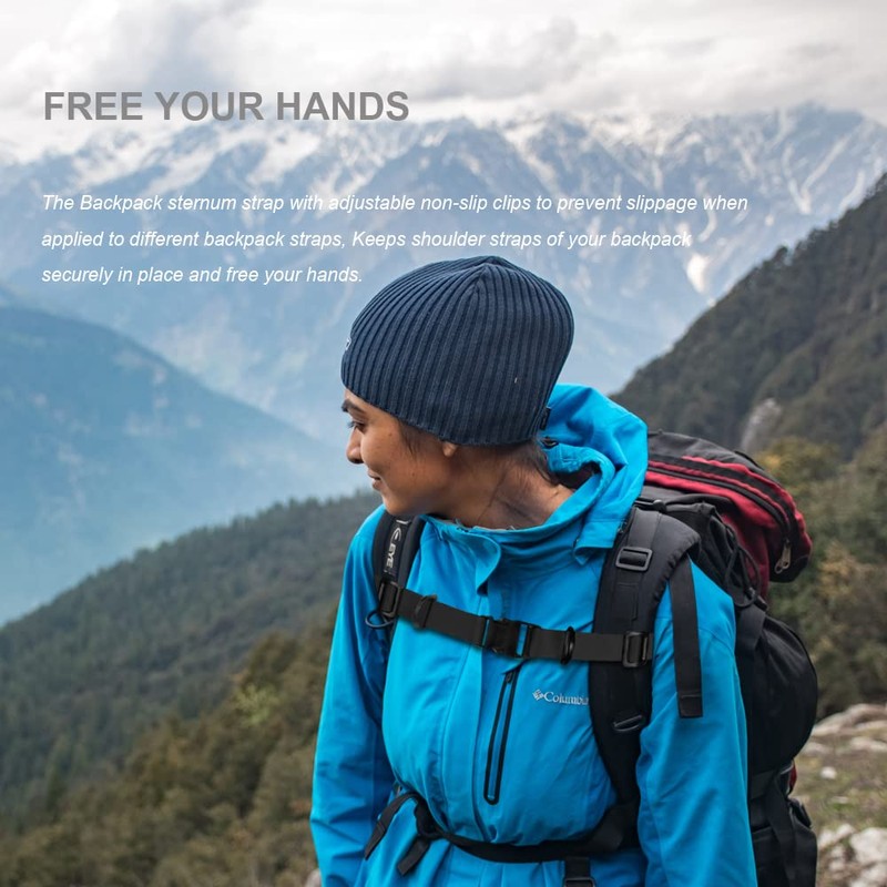 SYIDINZN Backpack Chest Strap, Heavy Duty Adjustable Hardness Backpack Sternum