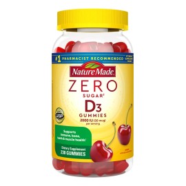 Nature Made Zero Sugar Vitamina D3 2000 Iu (50 Mc) 230 Gomas Sabor Cereza