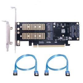 ChenYang M.2 NVME to PCIe 3.0/4.0 X16 ＆ SATA/MSATA SSD to SATA 3 in 1 Combo SSD Upgrade Expansion Card Adapter