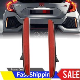 YLT Auto For 2017-2022 Honda Civic Hatchback LED Rear Brake Tail Lights Lamps Reflector