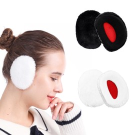 FOSDICK 2 Pairs of Plush Ear Warmers, Protection Against Wind/Cold Earbags, Ear Warmers, Soft Cuddly Winter Earmuffs, Women Men, Ear Warmers, Thickened Windproof, Ear Warmers for Outdoor Warmth,