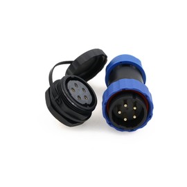 ZBLZGP SD28 28MM Ip68 Aviation Bulkhead Connector Male Female Back Nut Wire Cable Electrical Circular Power Push Waterproof Connector (5pin)