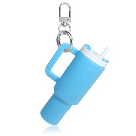 LAEKOU Mini Cup Keychain, Tumbler Keychains Chapstick Holder for School Bag Lip Balm, Cute Key Chain Accessories