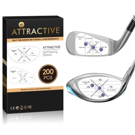 ATTRACTIVE Golf Impact Tape Set, 200 Pcs Club Impact Stickers for Golf Clubs, Self-Teaching Sweet Spot and Consistency Analysis, Useful Training Aid Improve Swing Accuracy (200)