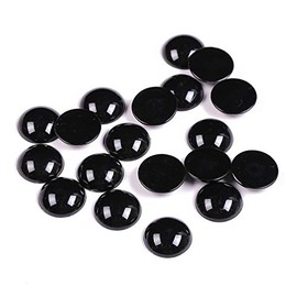 100 Pcs Black Half Round Eyes Flat Back Cabochon for DIY Crafts Stuffed Plush Dolls Making Scrapbooking Projects (20mm)