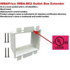 iMBAPrice IMBA-BE2-2 (UL Listed) 2-Gang Non-Metallic Electrical Power Outlet Box Extender for Power Switch Receptacles Accessories, 2-Pack
