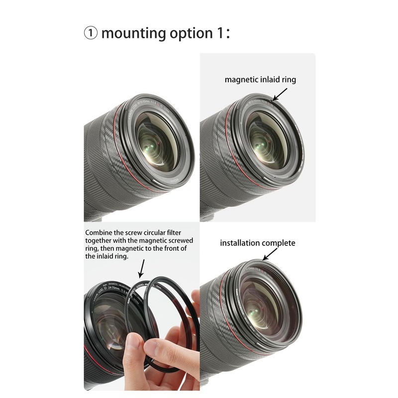 Kase IDIY Inlaid Adapter Kit Converts Conventional Screw-in Filter to
