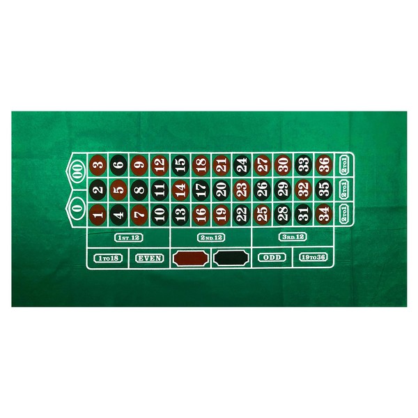Yuanhe Roulette Table Felt Layout - 36" x 72" Rectangle Las Vegas Style Green Casino Table Top Mat, Great for Poker Game Night,Theme Party, Fundraisers & Gatherings