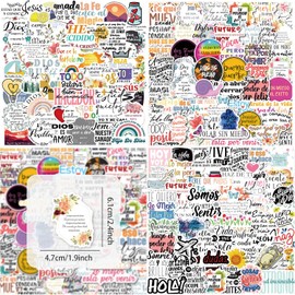 150Pcs Spanish Jesus Christian Stickers, Bible Verse Stickers for Laptop, Waterproof Jesus Scripture Stickers for Water Bottles, Skateboard, Spanish Stickers for Adults