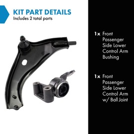 TRQ Front Right Lower Control Arm with Ball Joint Compatible with 2007-2015 Mini Cooper